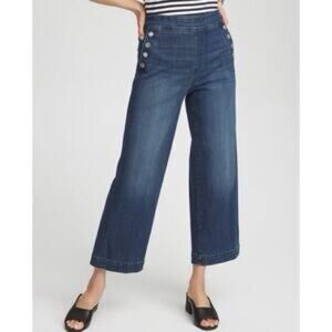 Wide Leg Ankle Jeans Chicos 0 Womens 4 Pull on cropped pull on Denim